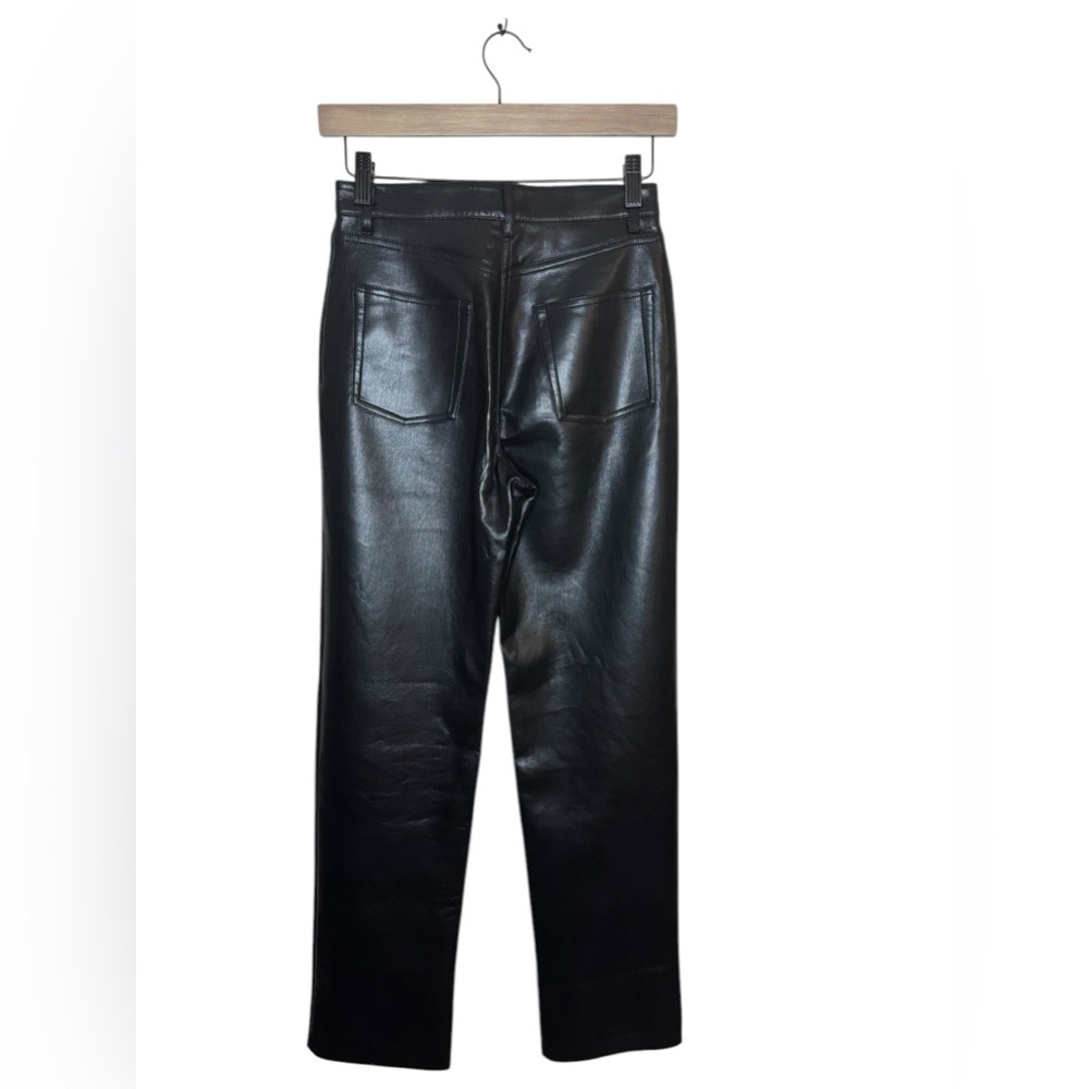 Aritzia Wilfred The Melina Pant Size 0 Black Faux Leather High Rise Straight - Picture 4 of 10